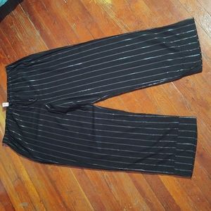 Victoria's Secret Black Sparkly Stripe Pajama Pants Sz XL
